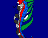 Coloring page Oriental sea horse painted byglendys