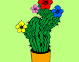 Coloring page Cactus flowers painted byMarga
