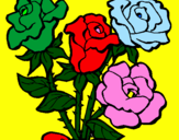 Coloring page Bunch of roses painted byflower1