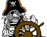Coloring page Pirate captain painted byjanejane