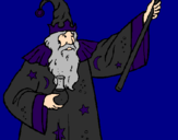 Coloring page Magician with potion painted bydil_c
