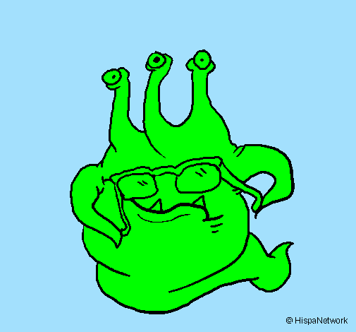 Coloring page Extraterrestrial with glasses painted bymax