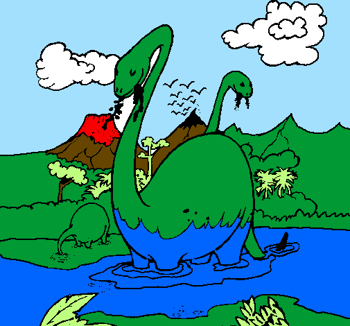 Apatosaurus in water