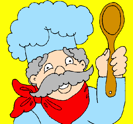 Coloring page Chef with moustache painted byMafalda