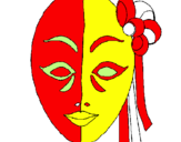 Coloring page Italian mask painted bydean