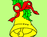 Coloring page Christmas bell painted byMargarita