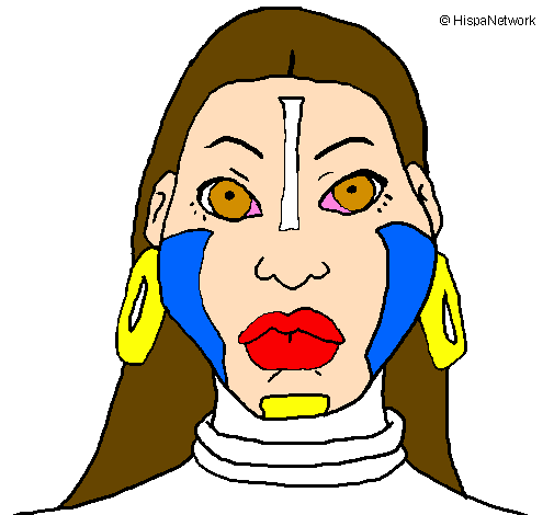 Coloring page Mayan woman II painted bypop