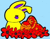 Coloring page Easter Bunny painted byJo-Jo