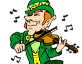 Coloring page Leprechaun playing the violin painted bymicah