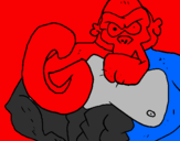 Coloring page Gorilla painted byandres