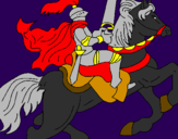 Coloring page Knight on horseback painted byghost horse