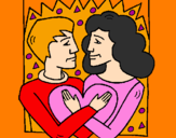 Coloring page Boy and girl in love painted byhunter    ansley