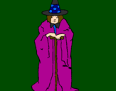 Coloring page Mysterious sorceress painted bycourtney