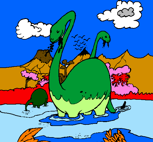 Apatosaurus in water