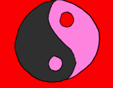 Coloring page Yin and yang painted byanna