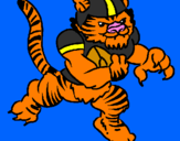 Coloring page Tiger player painted bycary