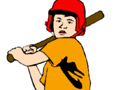 Coloring page Little boy batter painted bymom  dad  son