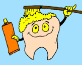 Coloring page Tooth cleaning itself painted bygábor
