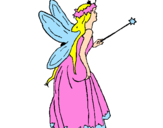Coloring page Fairy with long hair painted byjulia