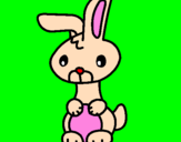 Coloring page Art the rabbit painted byNATALIA