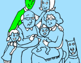 Coloring page Family  painted byanonymous