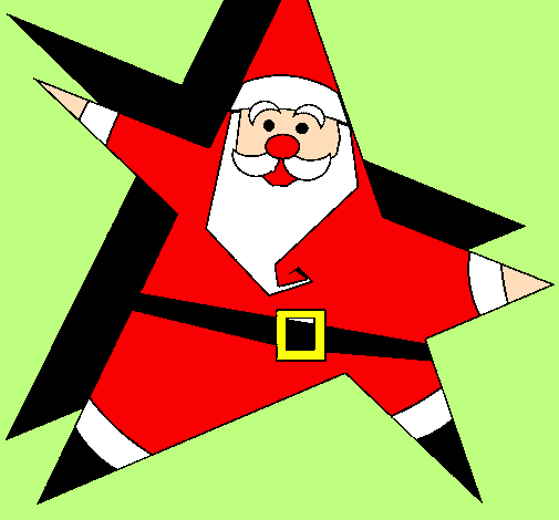 Coloring page Star shaped Father Christmas painted bypapa   carlos a