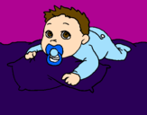 Coloring page Baby playing painted bynurri