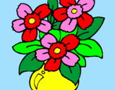 Coloring page Vase of flowers painted byanna