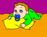 Coloring page Baby playing painted byElla321999