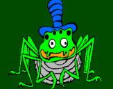 Coloring page Spider with hat painted bycristhian