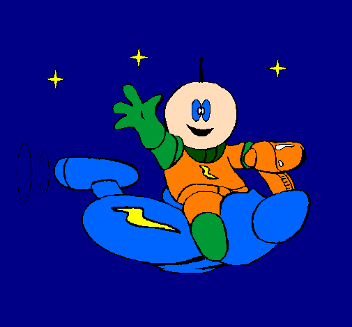 Martian on space bike