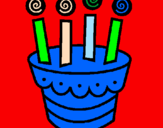 Coloring page Cake with candles painted byjulie