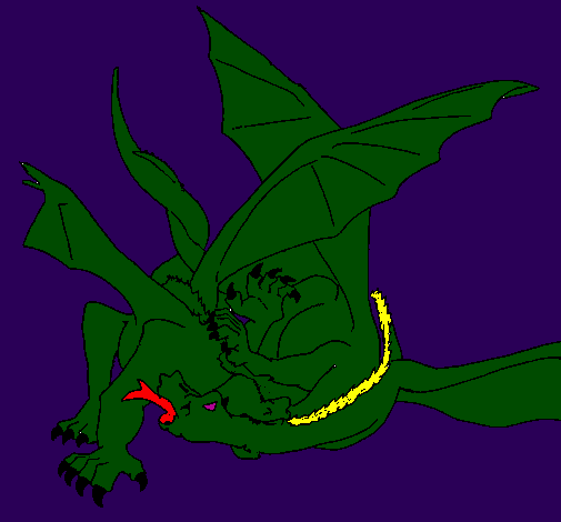Dragon licking itself