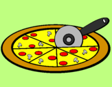 Coloring page Pizza painted byAlexia