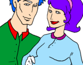 Coloring page Father and mother painted byALEJANDRA