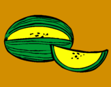Coloring page Melon painted byMarga