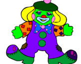 Coloring page Clown with big feet painted byclown