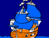 Coloring page Ship painted byrose