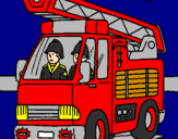 Coloring page Fire engine painted byomar