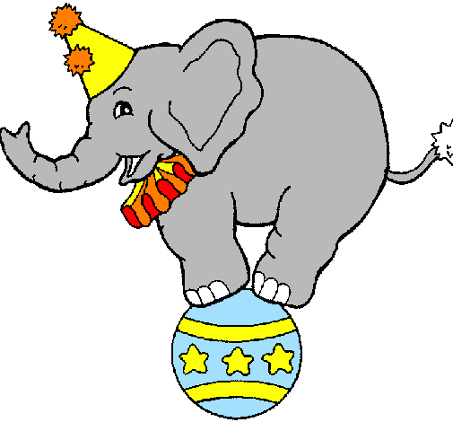 circus elephant on a ball clip art