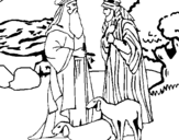 Coloring page Shepherds painted byyuan