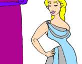 Coloring page Young Greek woman painted byisadora