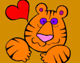 Coloring page Tiger madly in love painted byEleni