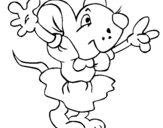 Coloring page Rat wearing dress painted byjonney