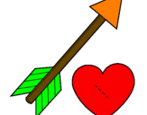 Coloring page Heart and arrow painted byhannah
