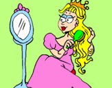 Coloring page Princess and mirror painted bygemaica