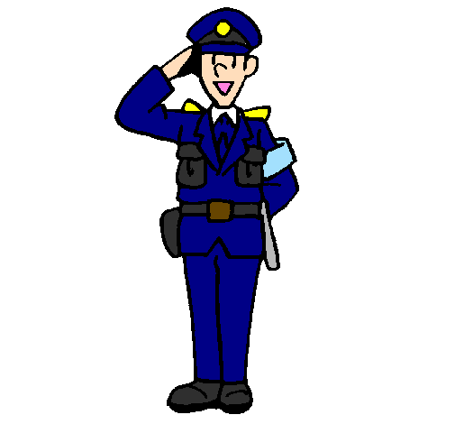 Police officer waving