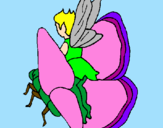 Coloring page Fairy and butterfly painted byolivia