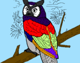 Coloring page Great horned owl painted byMarga