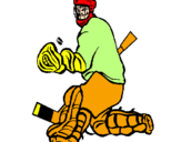 Coloring page Goaltender stopping puck painted bynapo